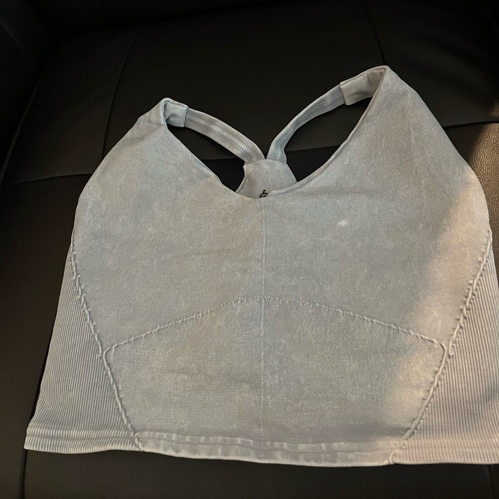 Free People Movement Great Karma Crop Tops In Ice Grey - Size M/L - Picture 2 of 4